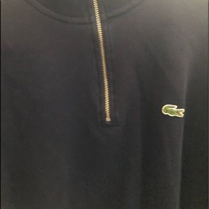 Lacoste Zippered Stand-Up Collar Cotton Sweatshirt